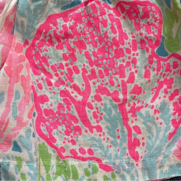 Lilly Pulitzer Linen Beach Short Let's Cha Cha original Colorway - Picture 7 of 7